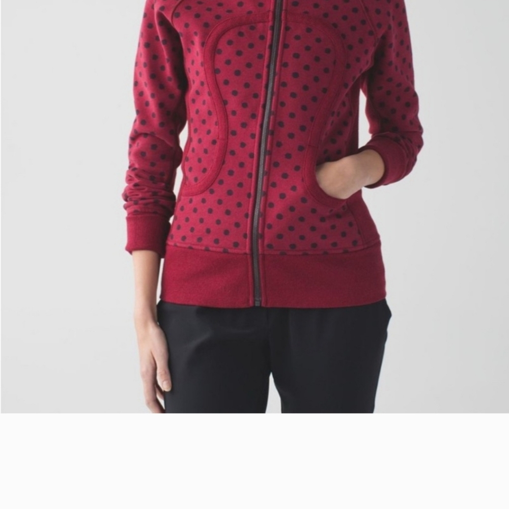Lululemon Scuba Hoodie IIGhost Dot Heathered Cranberry Bordeaux Drama size 12